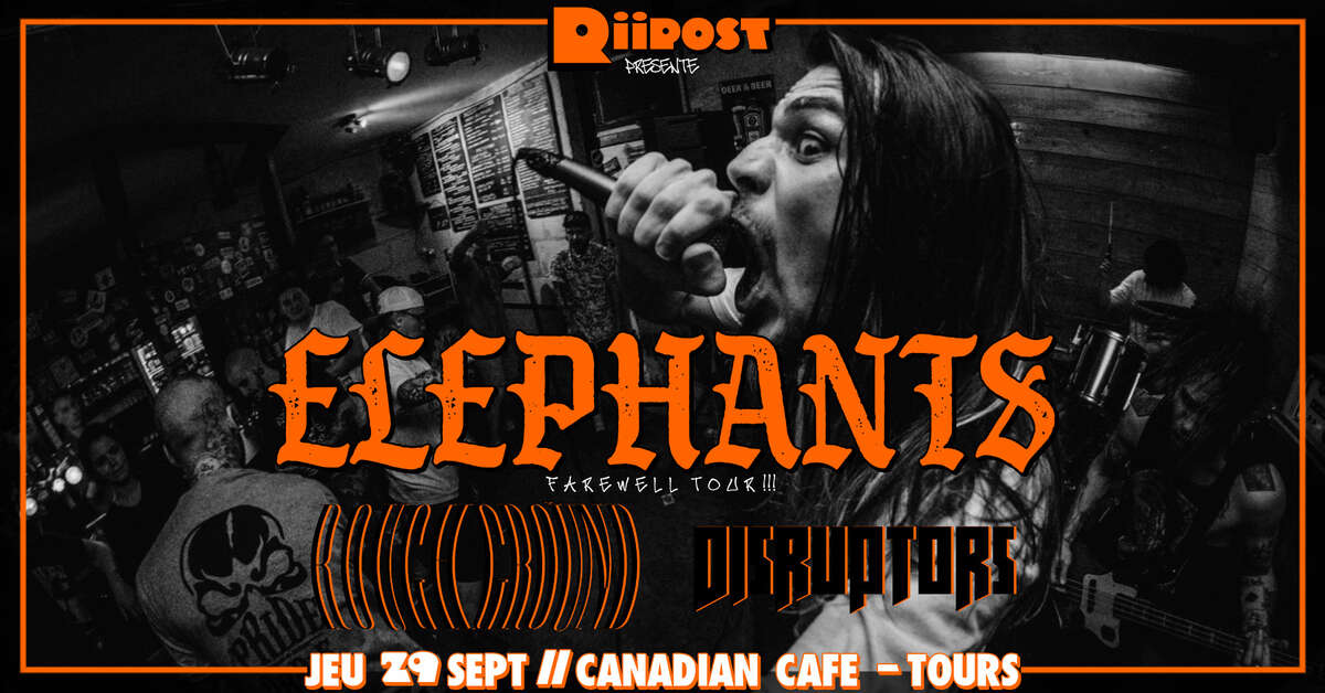 Illustration ELEPHANTS (last show) ✚ Rough Ground ✚ Disruptors // Concert Metal HxC
