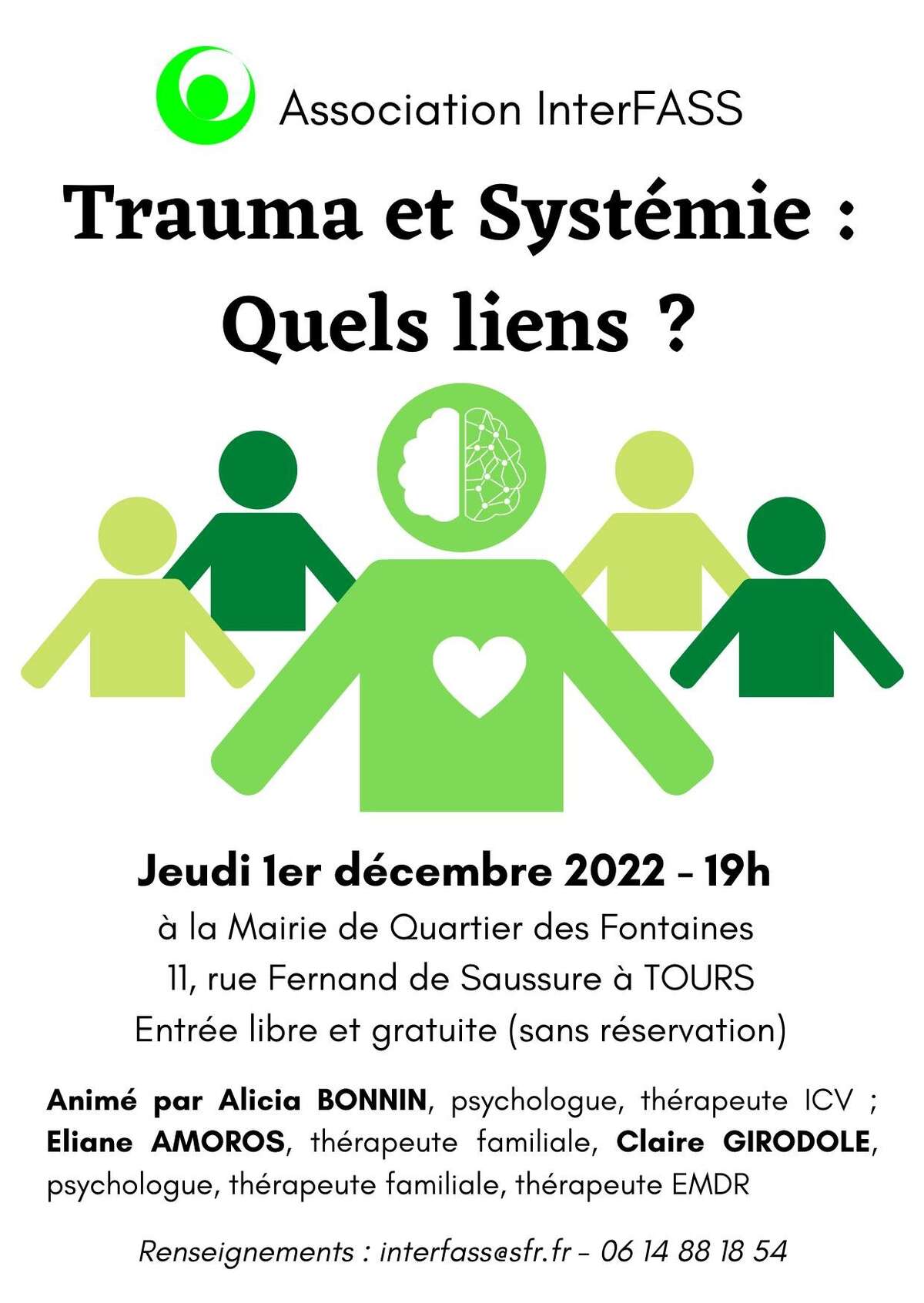 Photo de l'événement Soirée à thème Interfass : Trauma et systémie: quels liens ? à Espace Jacques Villeret