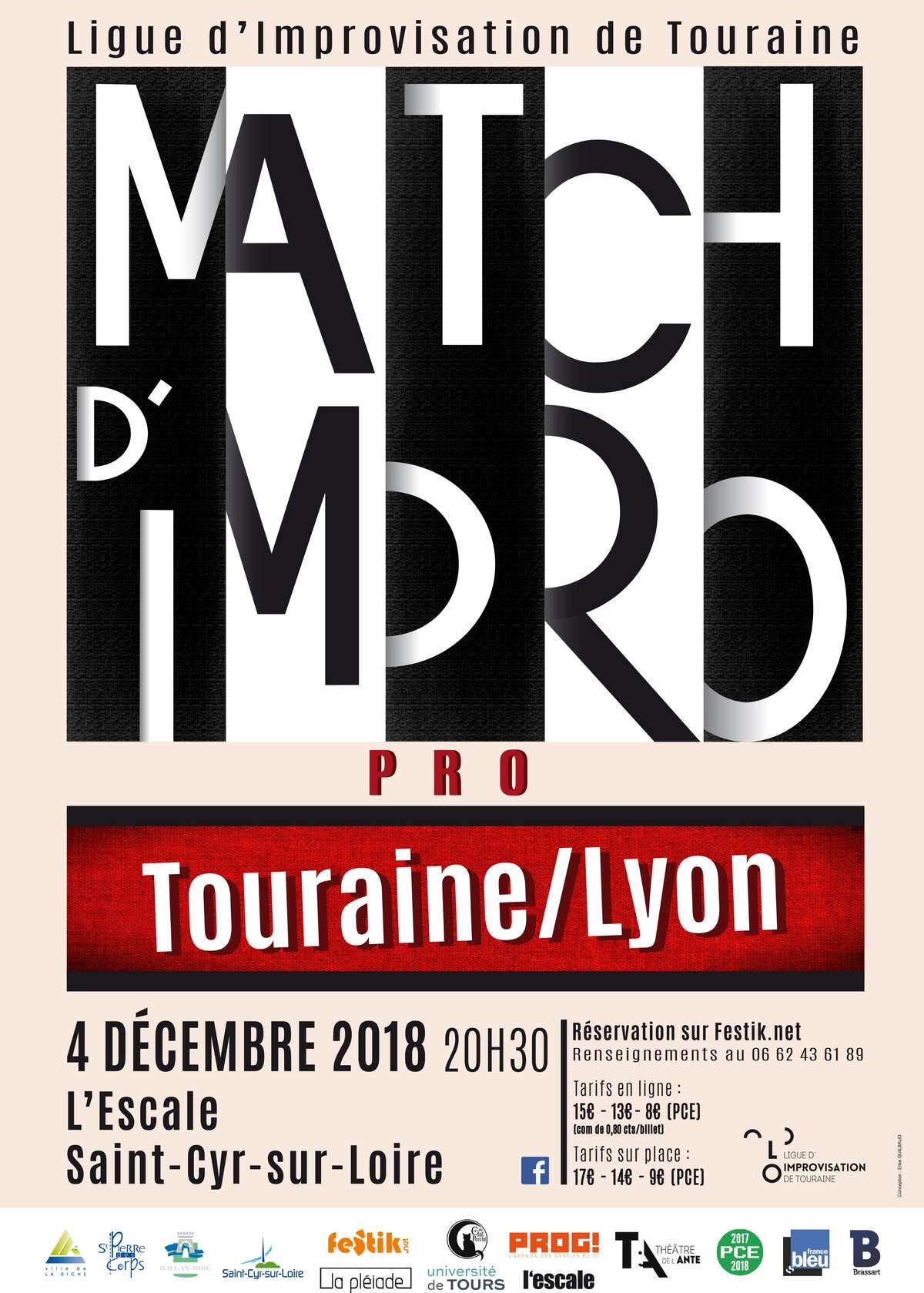 Photo de l'événement Match d'improvisation professionnel : Touraine / Lyon à Escale