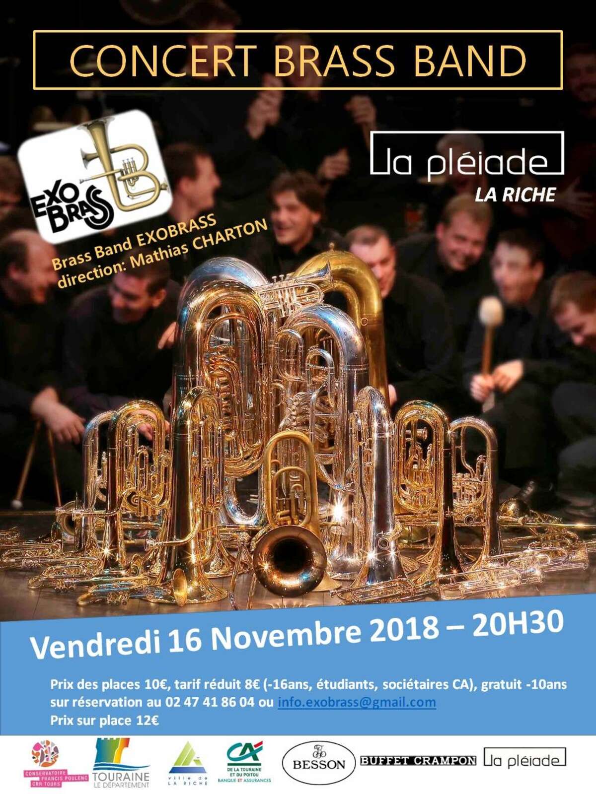 Photo de l'événement Concert Brass Band Exobrass vendredi 16 novembre 20h30 à La Pléiade