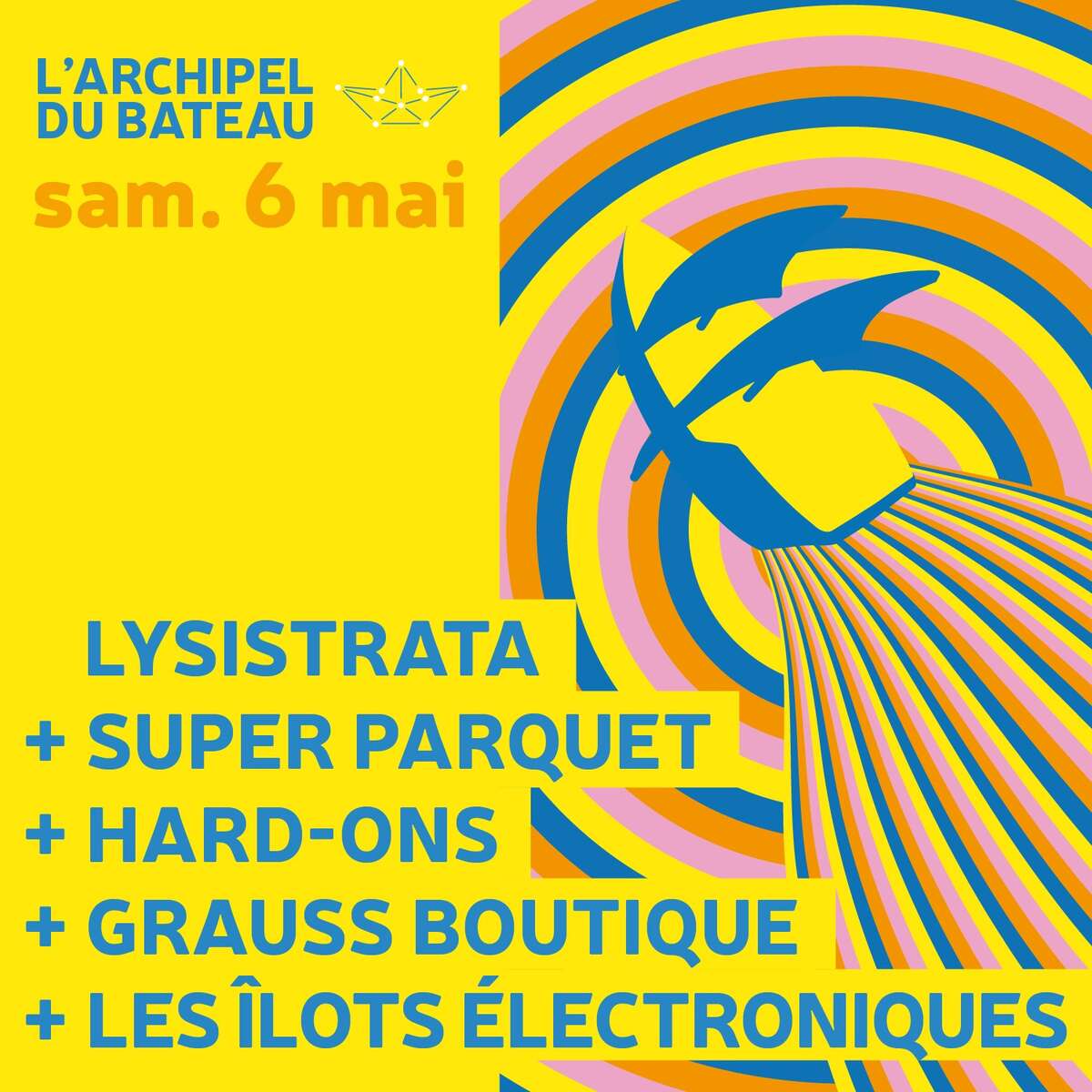 Illustration Lysistrata + Super Parquet + Hard-Ons + A/lpaca + Les îlots électroniques