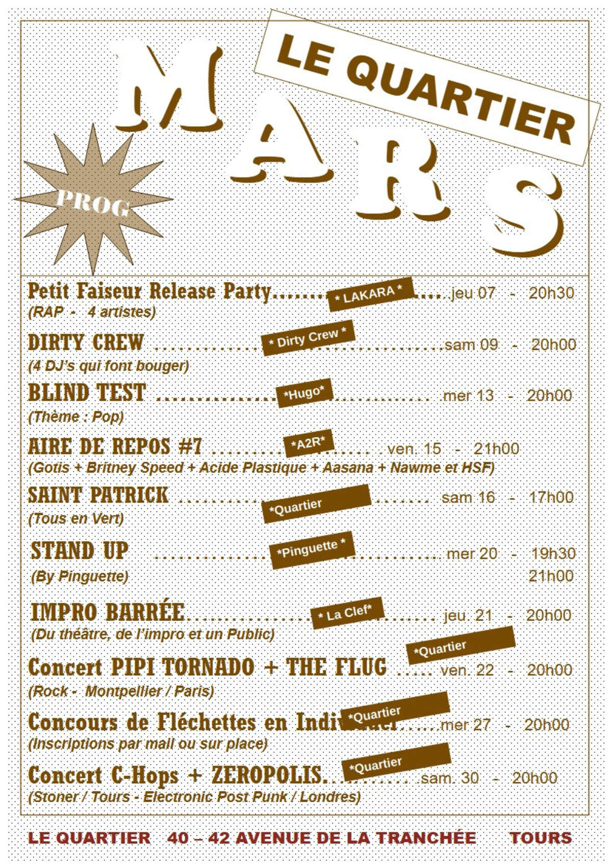 Illustration Programme de Mars au Quartier