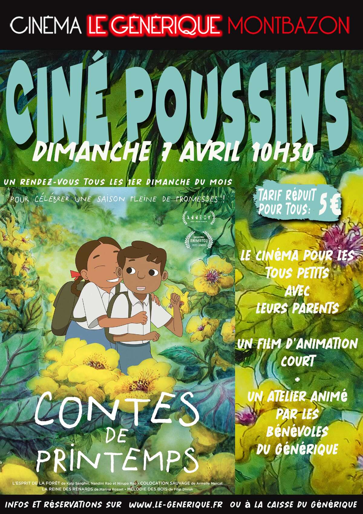 Photo de l'événement CINÉ POUSSINS à CINÉMA LE GÉNÉRIQUE