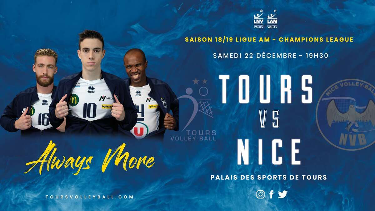 Photo de l'événement Tours - Nice (Championnat LAM) à Tours Volley Ball