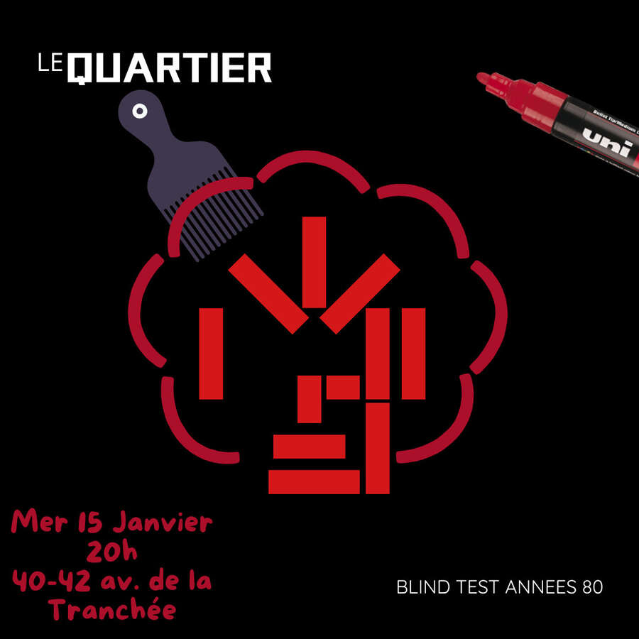 Photo de l'événement Mercredi 15 Janvier – Blind Test Mensuel du Quartier – Thème : Années 80 à Le Quartier