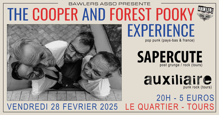 Illustration Vendredi 28 Février – Concert au Quartier : The Cooper & Forest Pooky Experience + Sapercute + Auxiliaire
