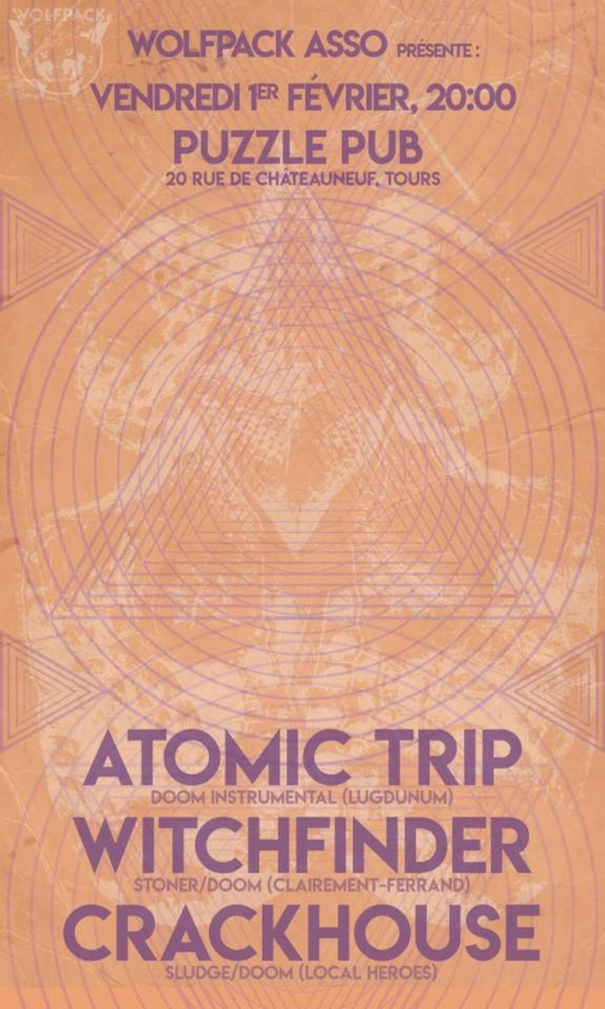 Photo de l'événement CRACKHOUSE / ATOMIC TRIP / WITCHFINDER à Puzzle Pub Tours