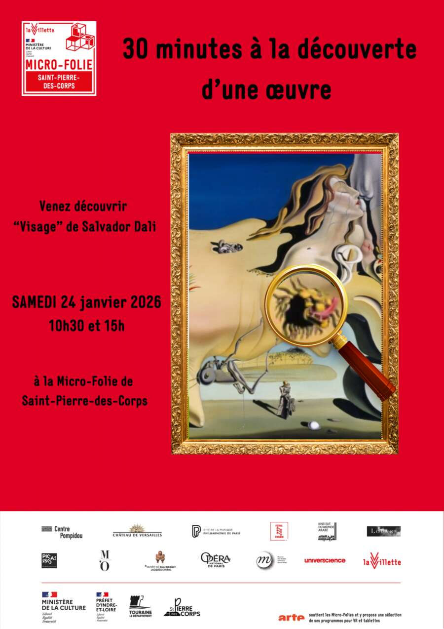 Photo de l'événement Micro-folie : 30 minutes pour découvrir "Visage" de Salvador Dali à Bibliothèque, espace Micro-folie