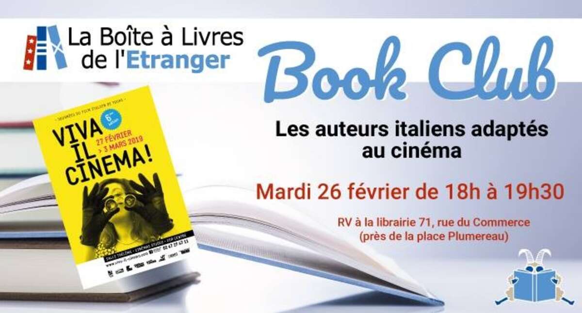 Photo de l'événement Book Club - Les auteurs italiens adaptés au Cinéma à La boîte à livres de l'étranger - Tours