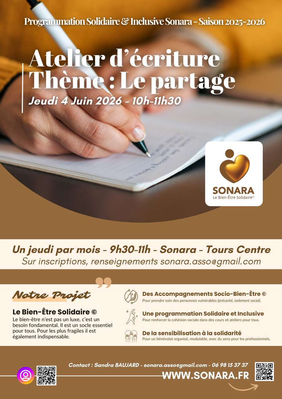 Photo de l'événement Atelier écriture à Espace Sonara