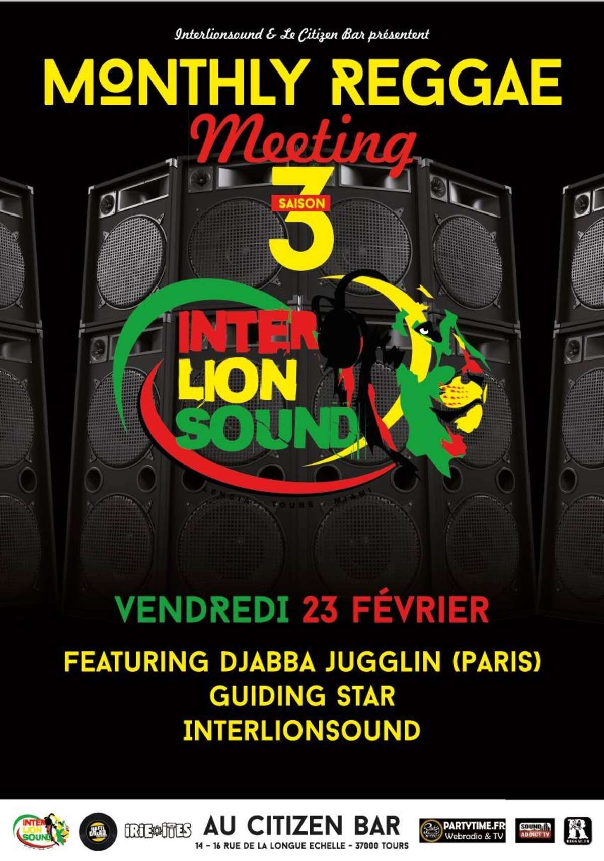 Photo de l'événement Monthly Reggae Meeting : Djabba Jugglin Guiding Star & Interlion à Citizen Bar
