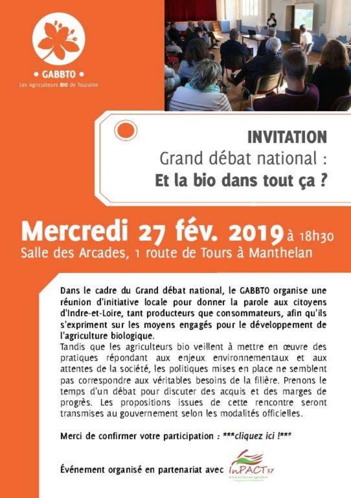 Photo de l'événement Grand débat national : "Et la bio dans tout ça ?" à salle des Arcades