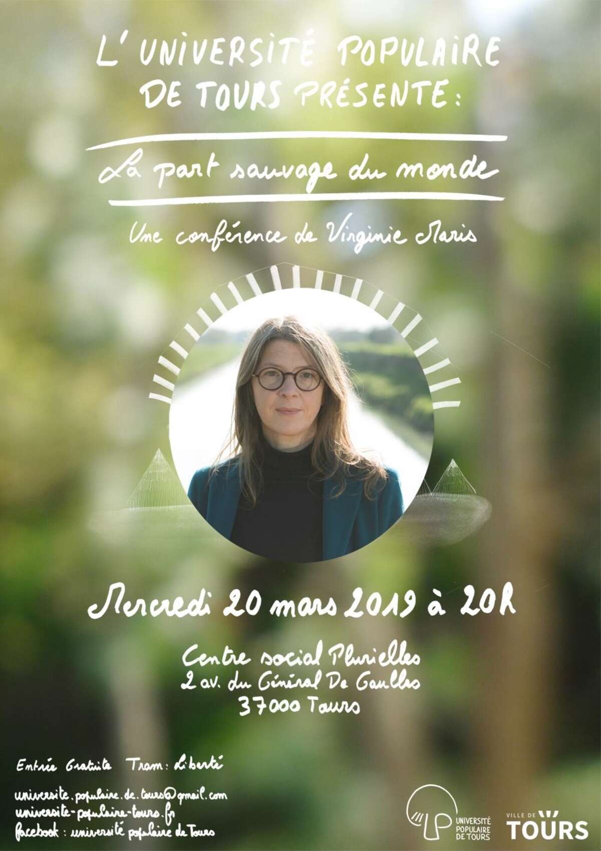 Photo de l'événement La part sauvage du monde, une conférence de Virginie Maris à Centre Social Plurielles
