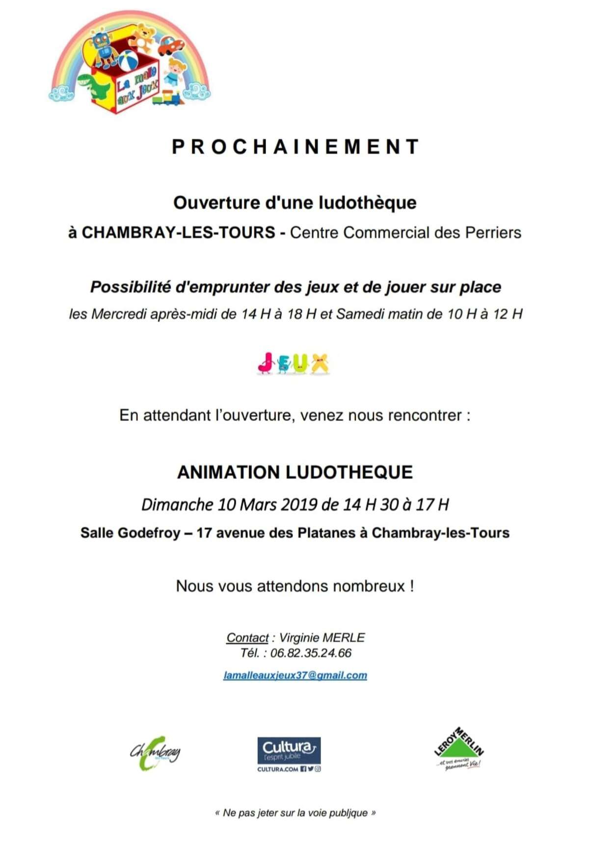 Photo de l'événement Animation ludothèque 10 mars 2019 à Salle Godefroy