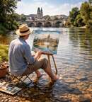 Illustration PEINDRE LES PIEDS DANS L'EAU – Les passantes poétiques • Peinture