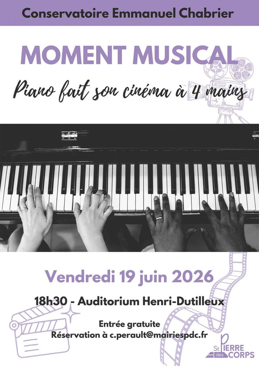 Photo de l'événement Moment musical "Piano fait son cinéma à 4 mains" à Auditorium Henri-Dutilleux - Conservatoire Emmanuel Chabrier