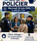 Illustration Un café avec un policier