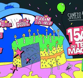 Illustration LES 15 ANS DU TEMPS MACHINE ! LA JUNGLE + ZINÉE + MARABOUTAGE + RUBIN STEINER + LES DOOBIZ
