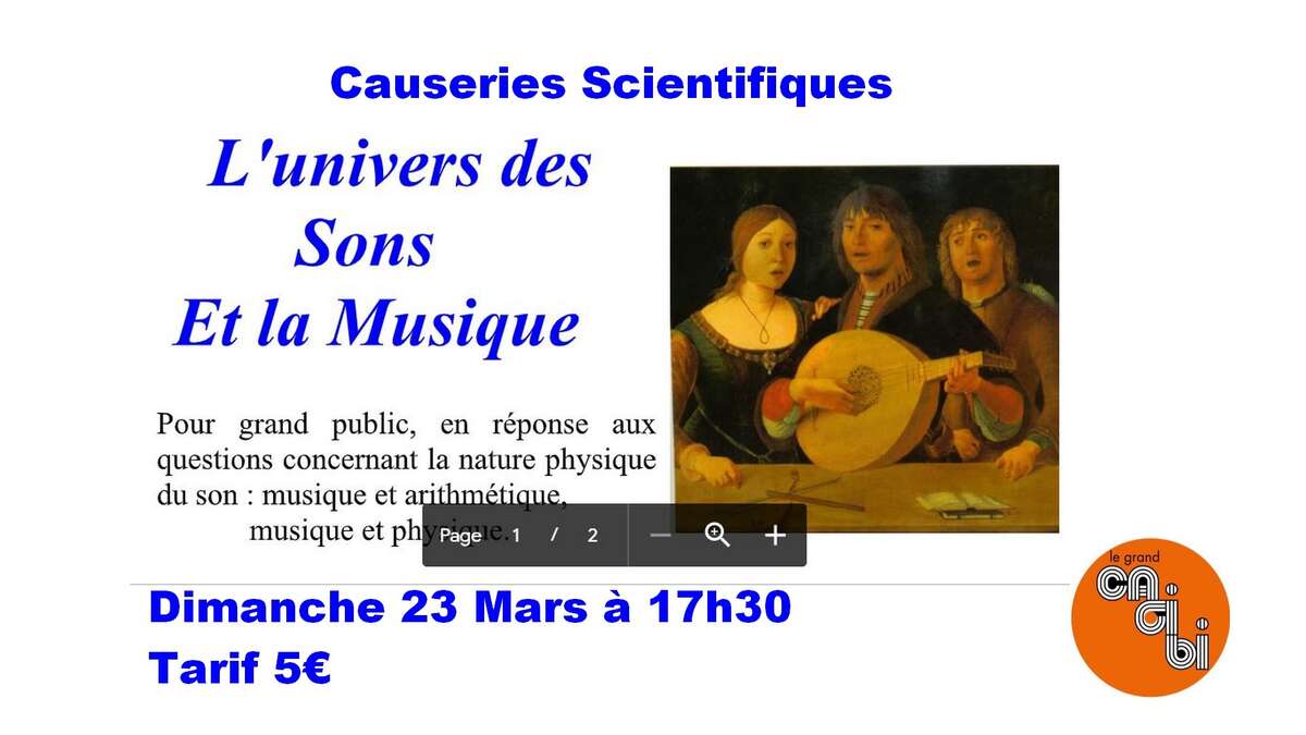 Photo de l'événement Causeries Scientifiques à Le Grand Cagibi