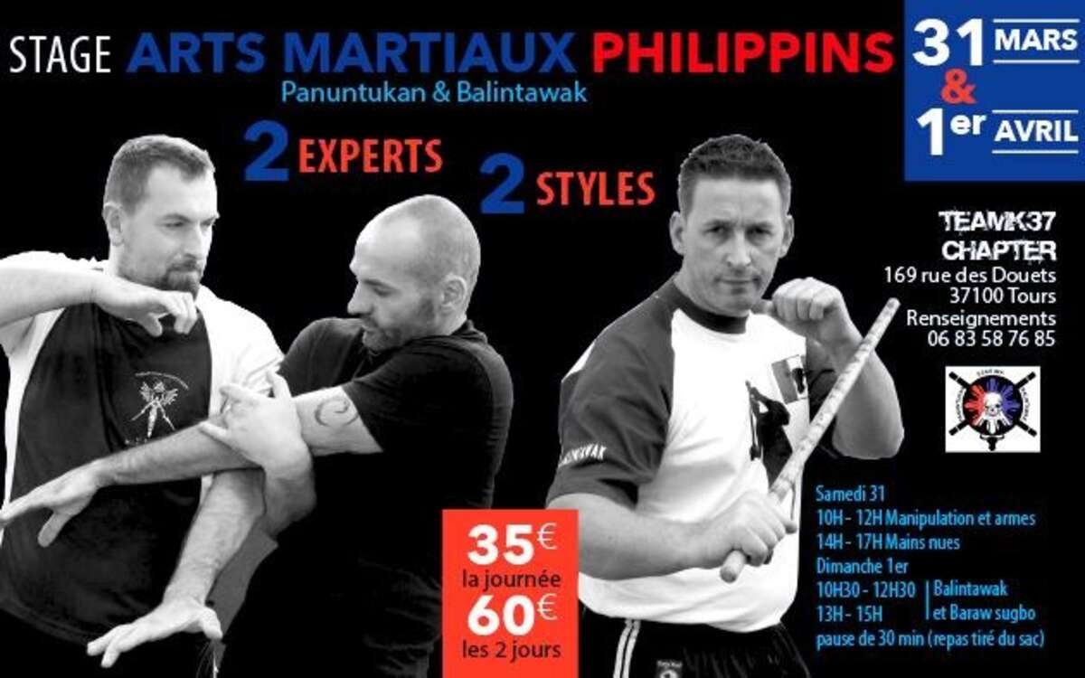 Photo de l'événement WE Stage Arts martiaux Philippins sur TOURS à Team K 37 Officiel