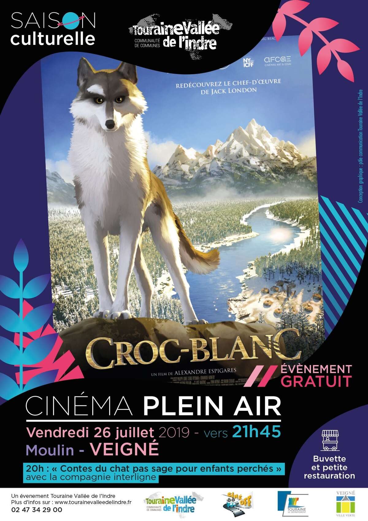 Photo de l'événement Cinéma Plein Air à Veigné : Croc Blanc à Moulin