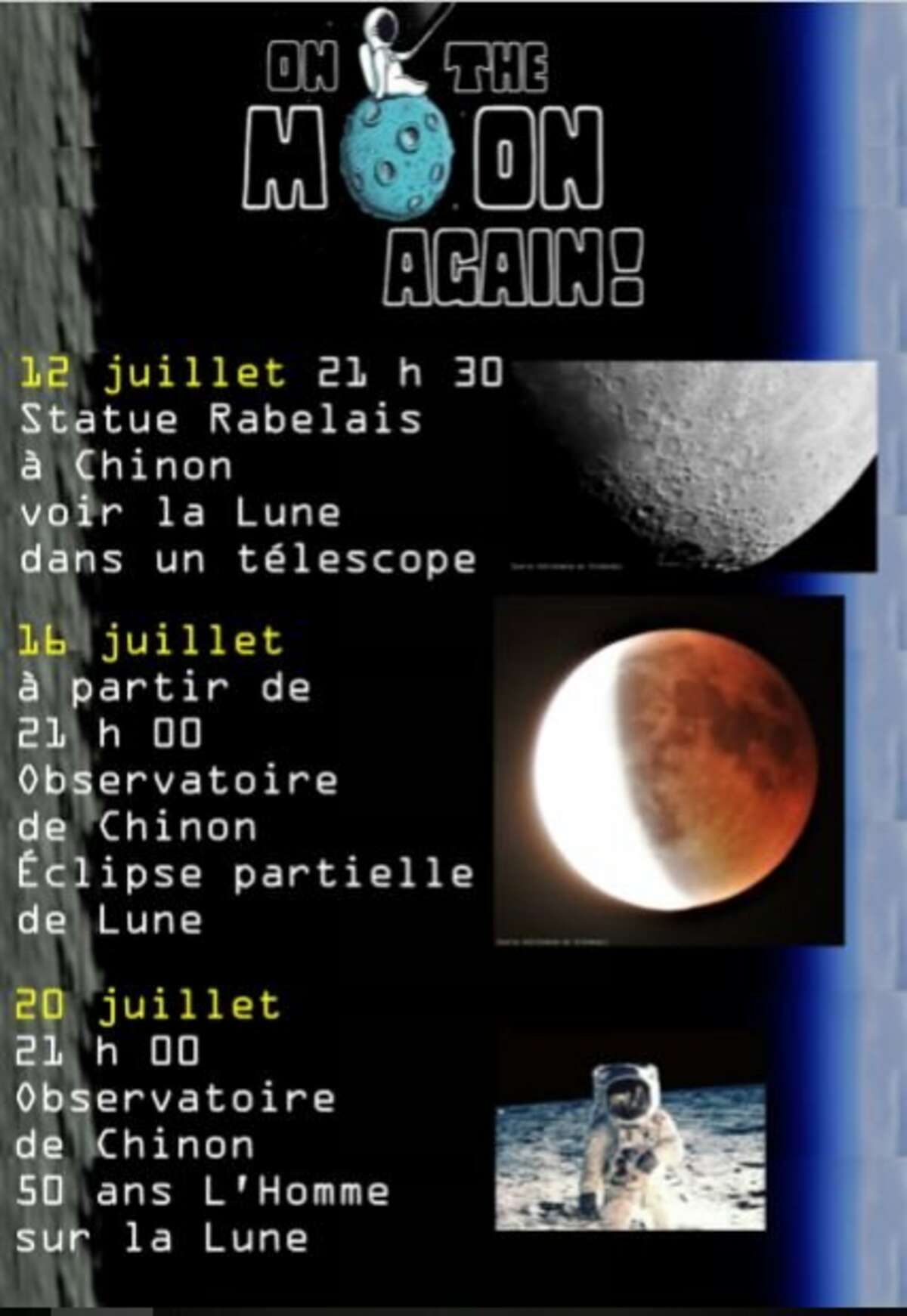 Photo de l'événement Il y a 50 ans... le 1er pas sur la LUNE à OBSERVATOIRE ASTRONOMIQUE DE CHINON