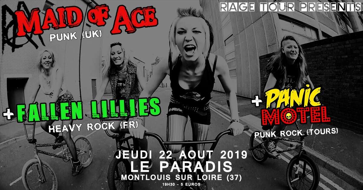 Photo de l'événement Maid of Ace / Fallen Lillies / Panic Motel à Le Paradis club