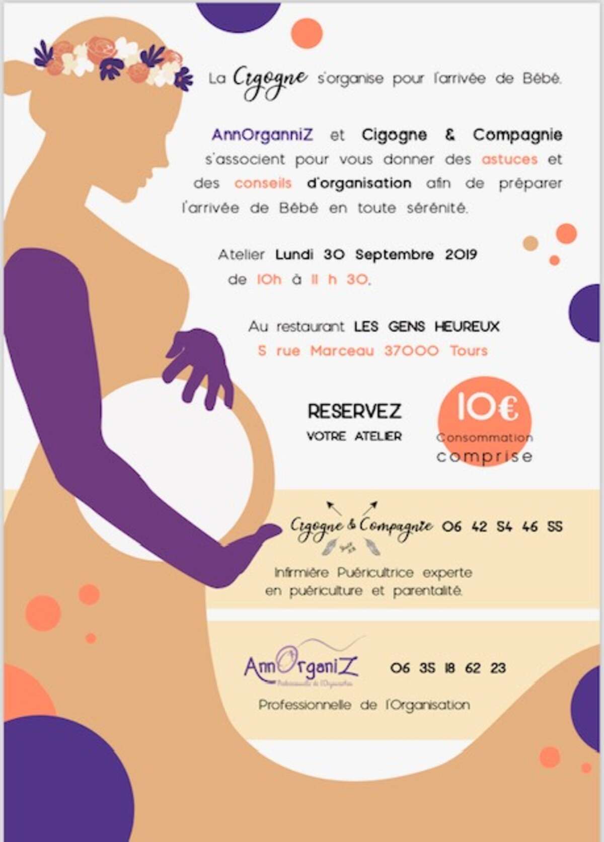 Illustration La cigogne s'organise pour l'arrivée de Bébé.