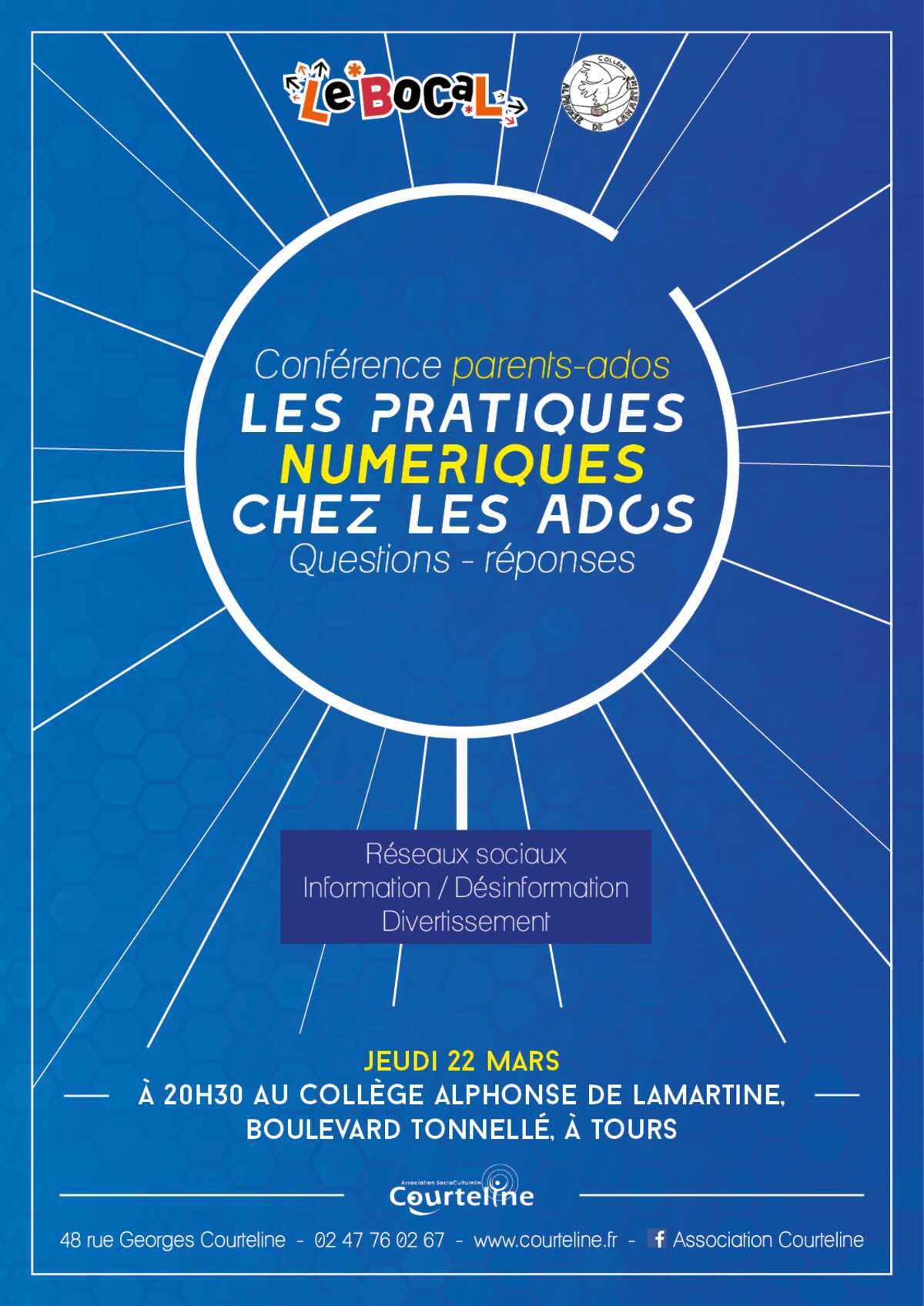 Photo de l'événement Conférence Parents-Ados sur les pratiques numériques à Collège Lamartine, 37000 Tours