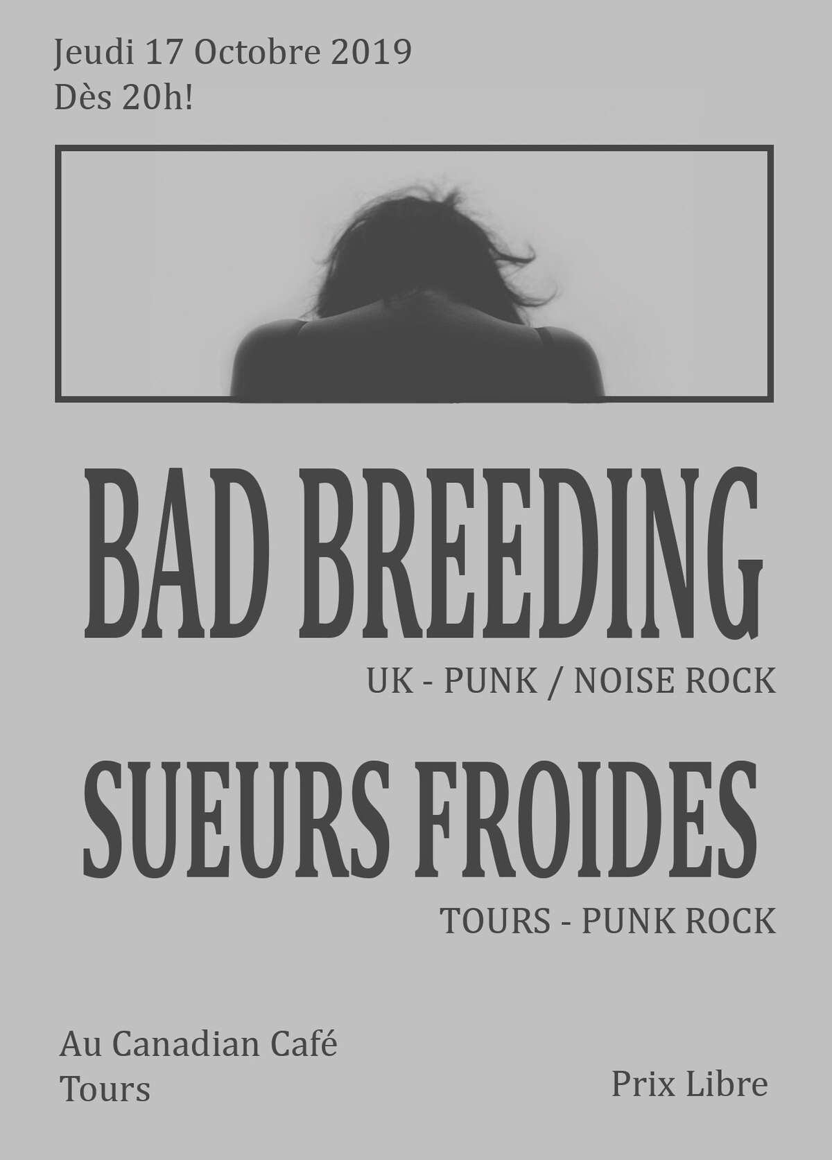 Photo de l'événement Concert Punk : Bad Breeding (UK) + Sueurs Froides à Canadian Café