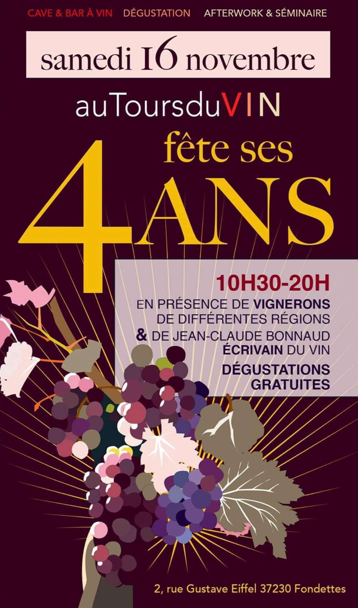 Photo de l'événement AuTours du Vin fête ses 4 ans à AuTours du Vin