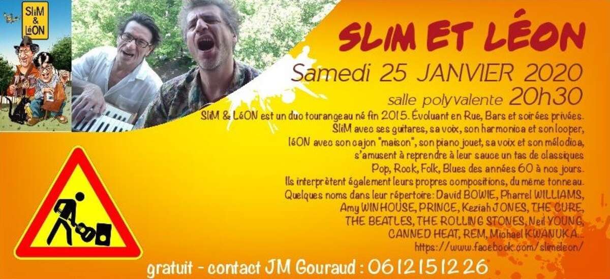 Photo de l'événement Concert: Slim et Léon à Salle polyvalente Centre Giraudeau Bastie