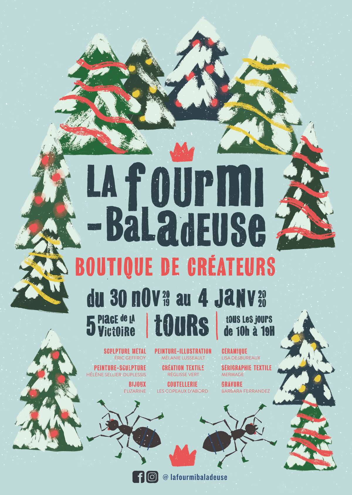 Illustration Boutique éphémère La Fourmi Baladeuse