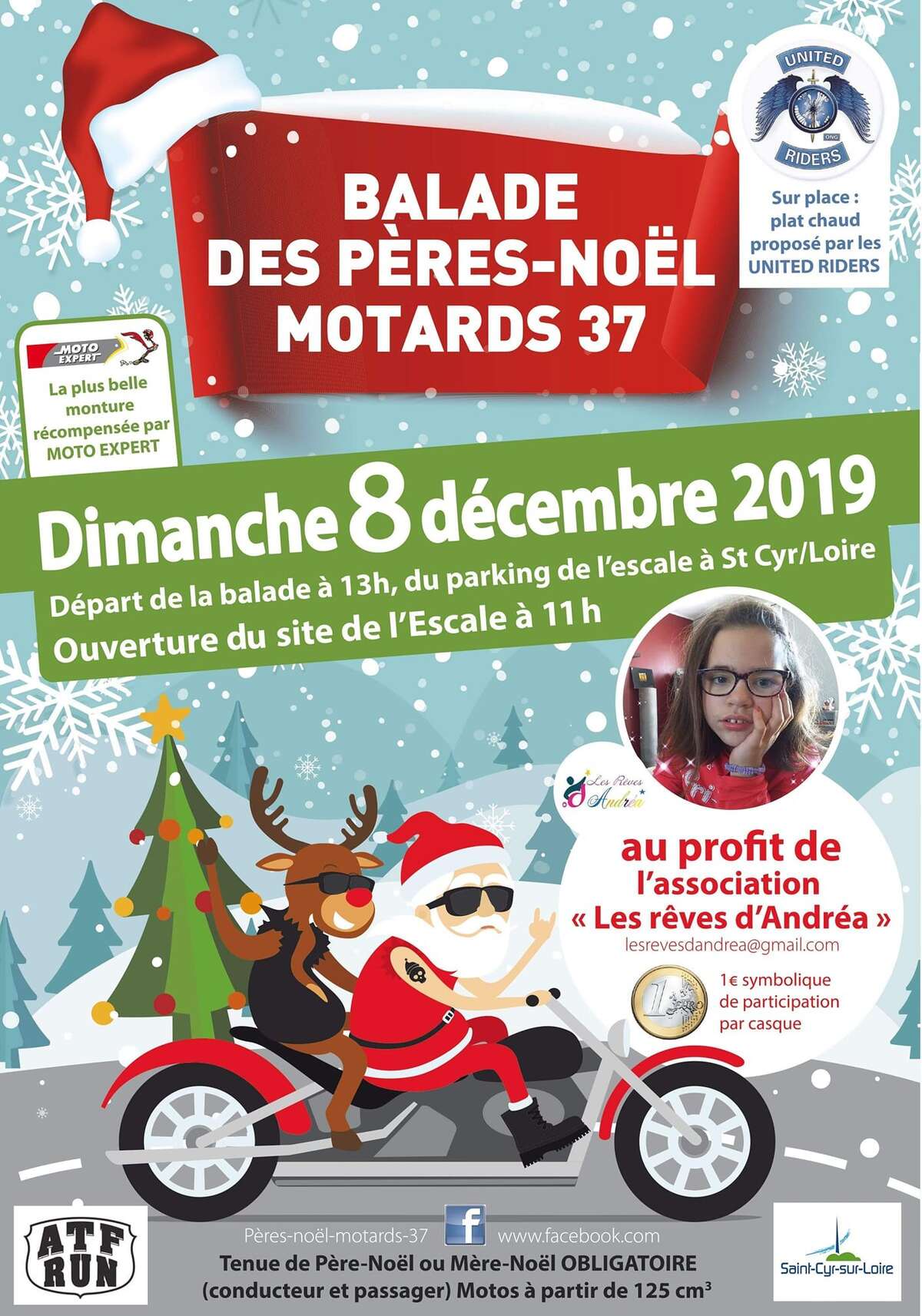 Photo de l'événement Balade Des Pères Noël Motards 37 2019 à L'Escale