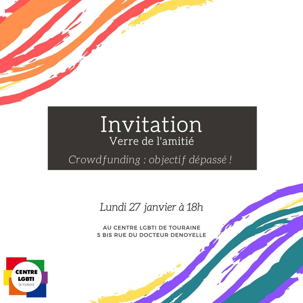 Photo de l'événement Verre de l'amitié crowdfunding à Centre LGBTI de Touraine