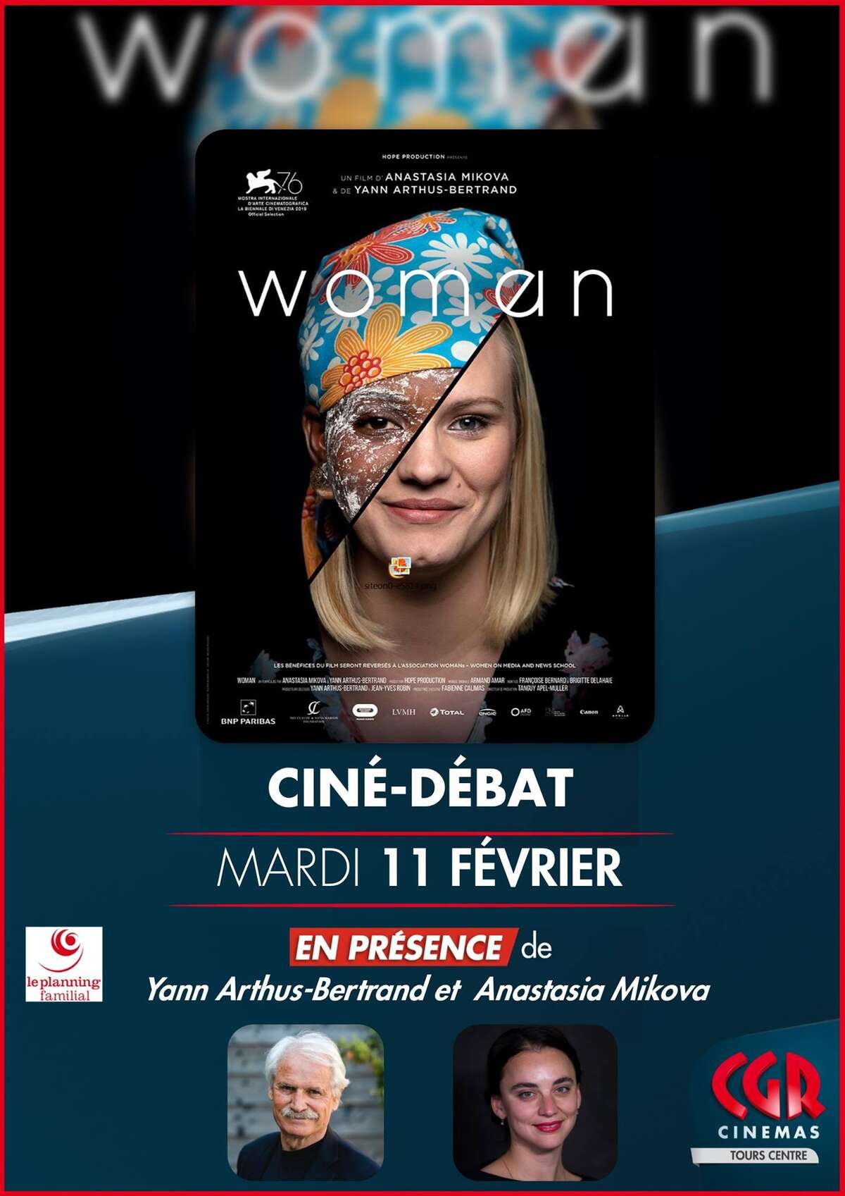 Photo de l'événement Ciné-débat WOMAN à CGR Tours - Centre