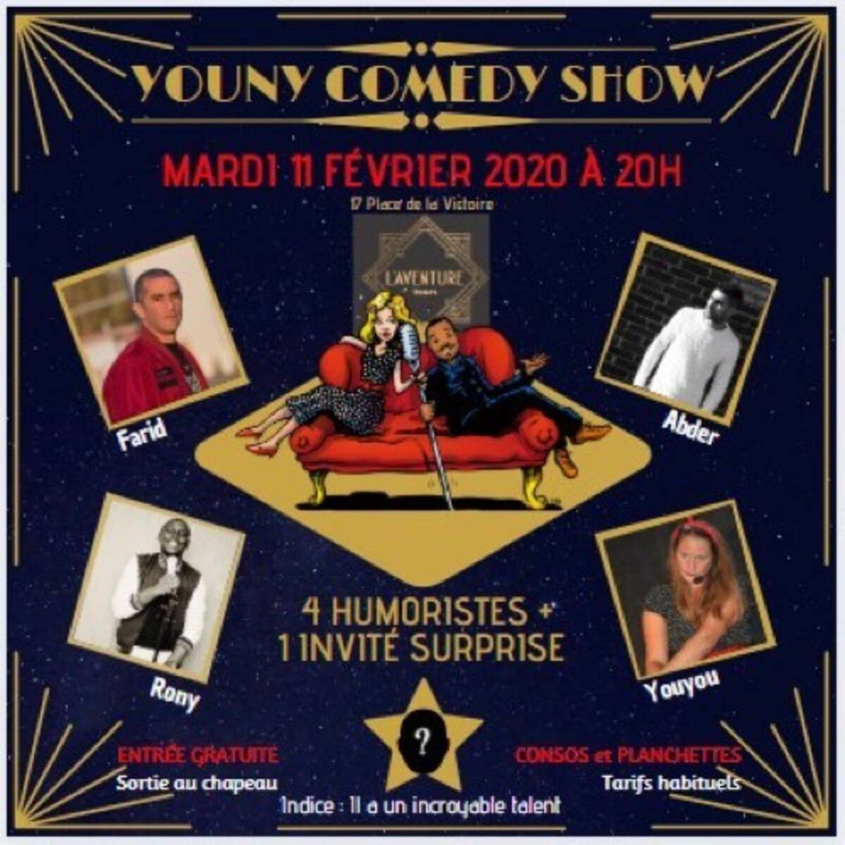 Photo de l'événement YOUNY COMEDIE SHOW à L'AVENTURE