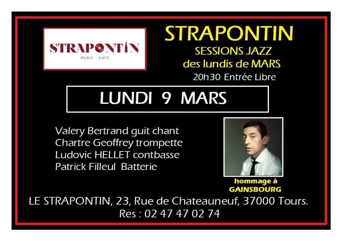 Photo de l'événement Concert au Strapontin du jazz hommage à  GAINSBOURG 20h30 Entrée Libre à STRAPONTIN CAFE