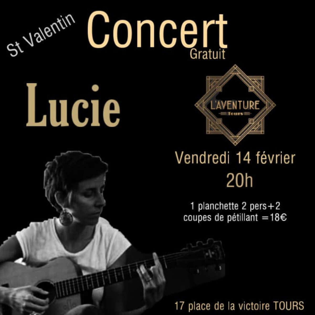 Photo de l'événement Concert de Saint Valentin - Lucie - 20h à L'Aventure