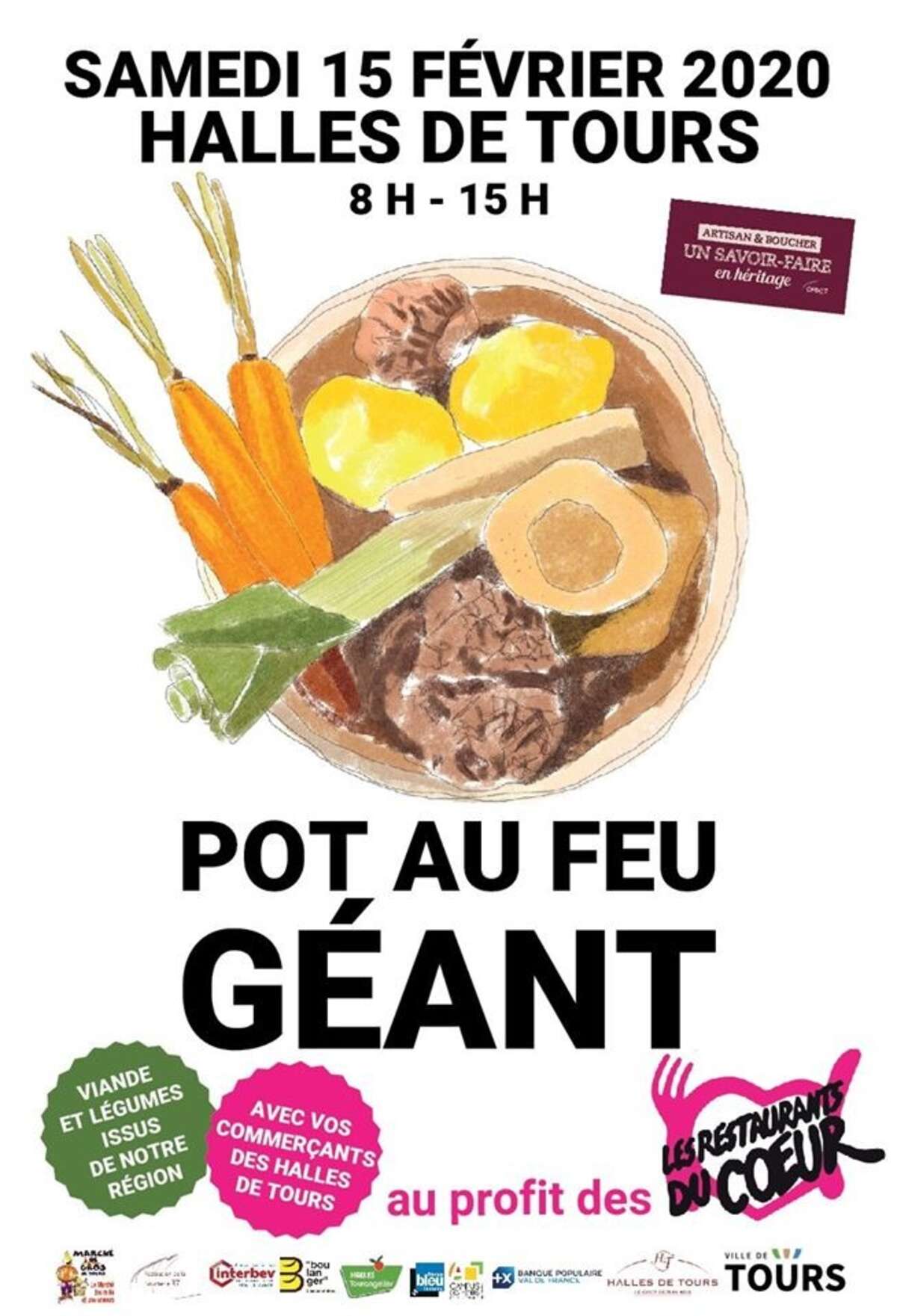Photo de l'événement Pot au feu géant des Halles au profit des Restaurants du Coeur à Les Halles de Tours