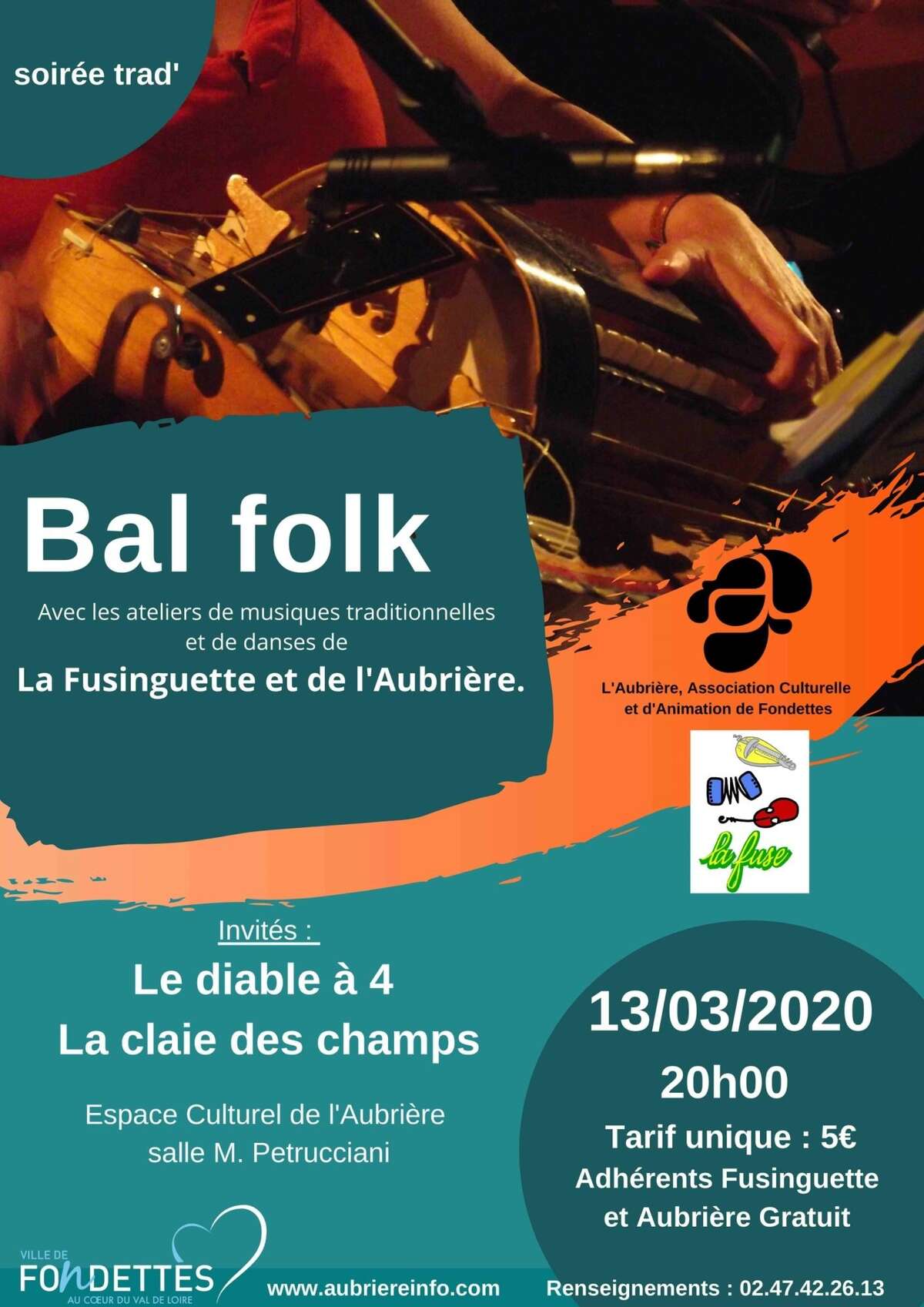 Photo de l'événement Bal Folk à Fondettes à Salle Michel Petrucciani - Site de l'Aubrière