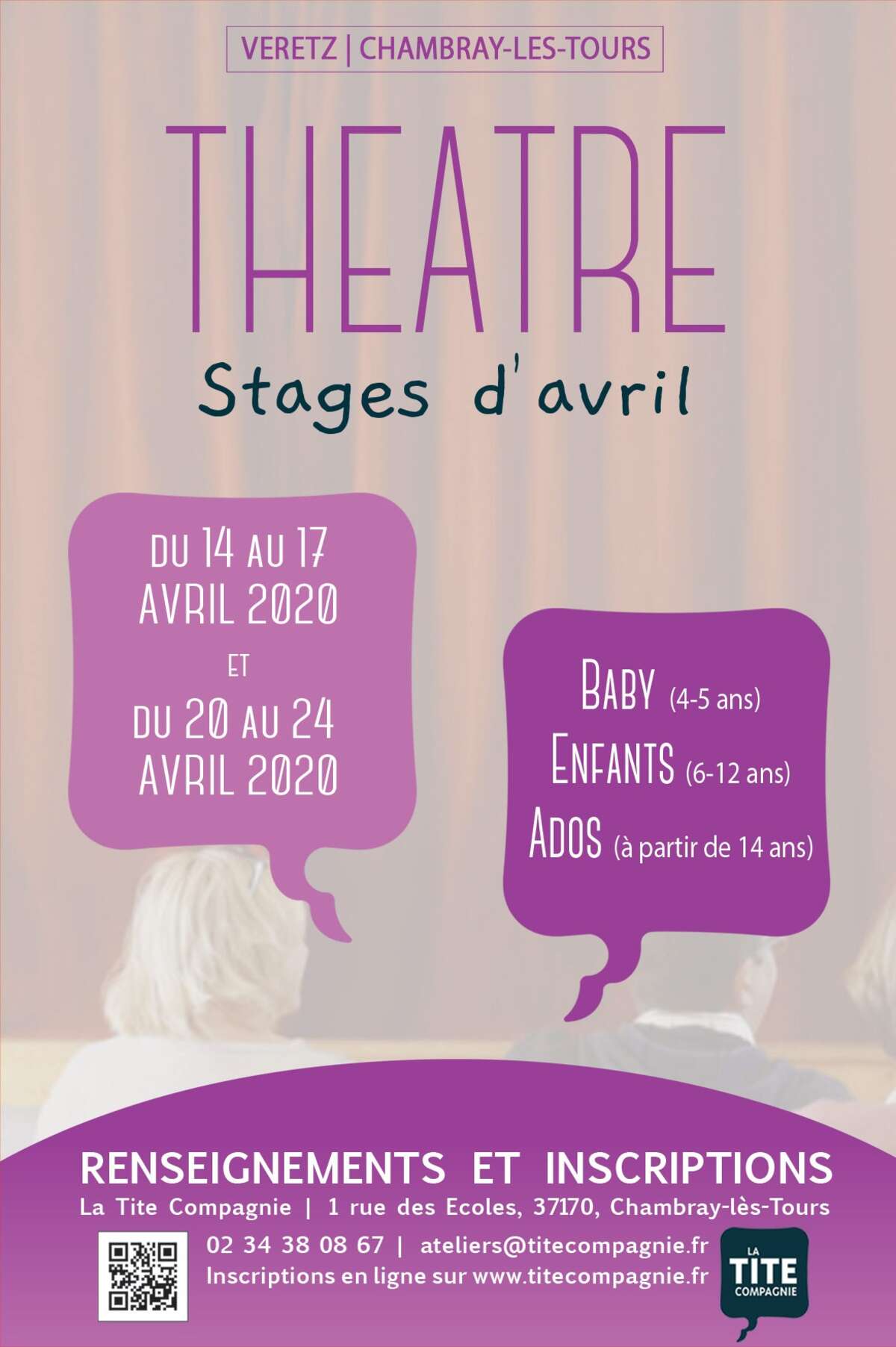 Photo de l'événement STAGE THÉÂTRE 6-12 ANS / CHAMBRAY-LÈS-TOURS / AVRIL 2020 à Salle Godefroy de Chambray-lès-Tours (37)
