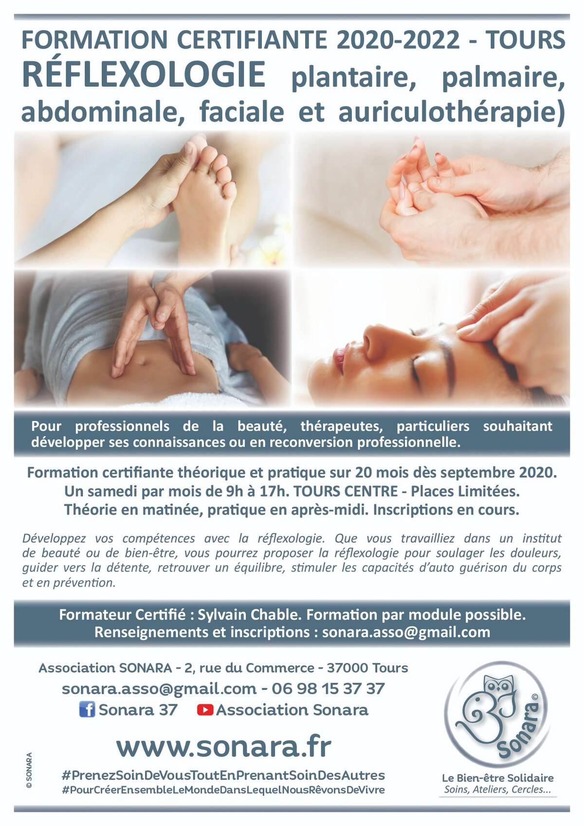 Photo de l'événement Formation certifiante en réflexologie (plantaire, palmaire, abdominale, faciale et Auriculothérapie) à SONARA