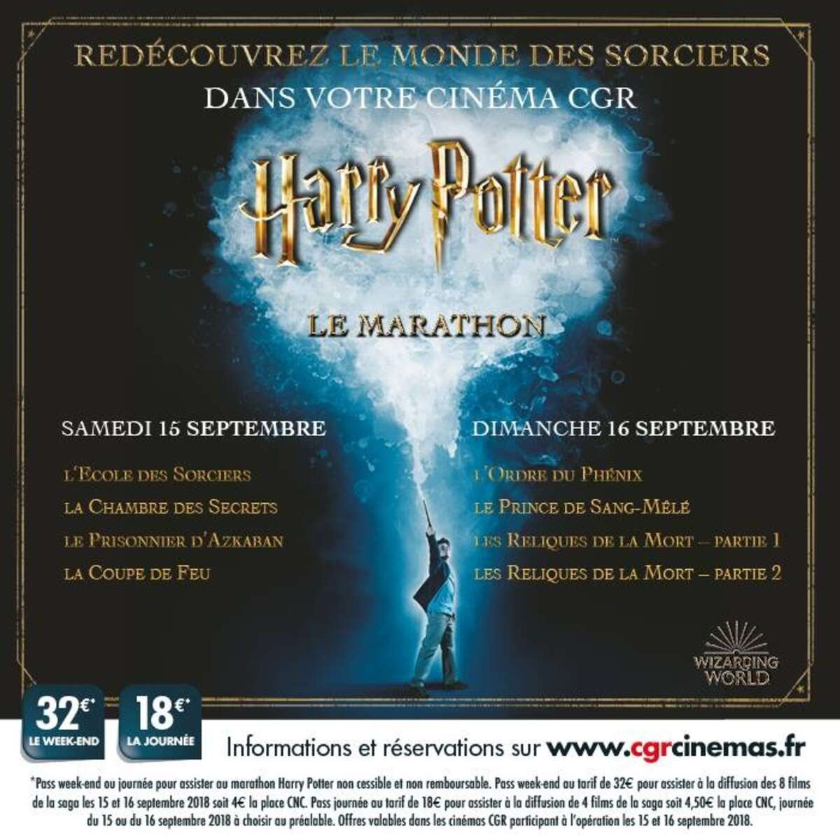 Photo de l'événement Marathon Harry Potter - VOST à pin CGR Tours - Centre
